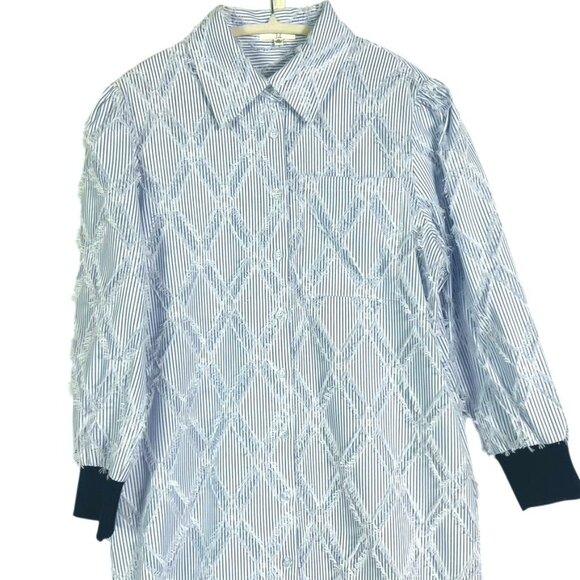 NWOT Joh Jadea Stripe Dress, XS, Blue & White - Picture 7 of 16